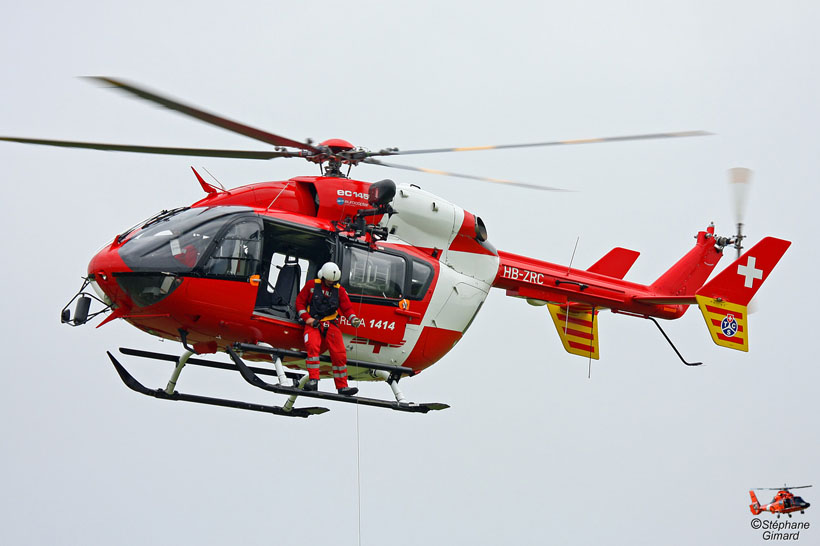 REGA EC145 HEMS helicopter, Lausanne, Switzerland