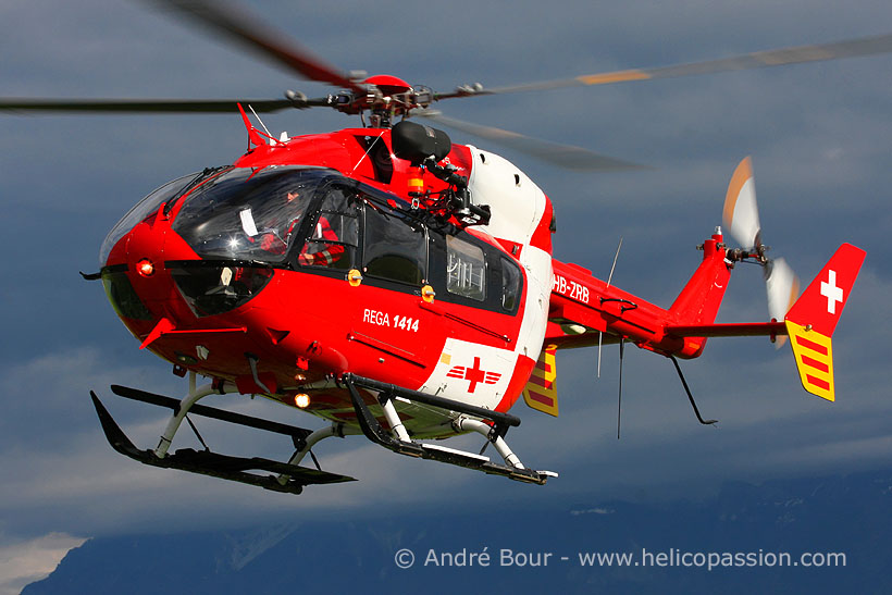 REGA EC145 HEMS helicopter, Lausanne, Switzerland