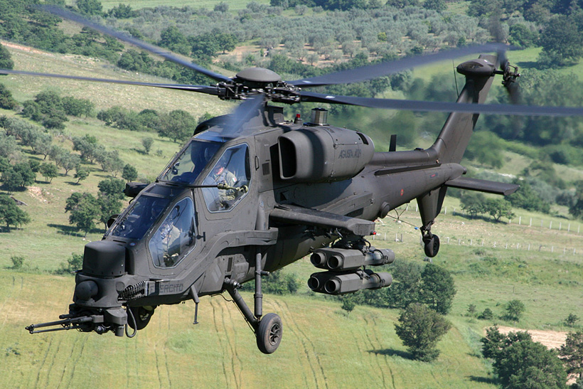 Italian Army A129 Mangusta attack helicopter