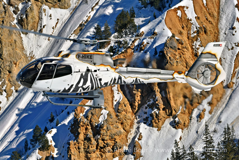 H130 helicopter in French Alps