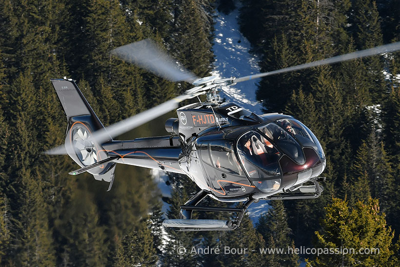 H130 helicopter in French Alps