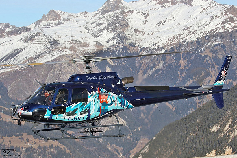 H130 helicopter in French Alps