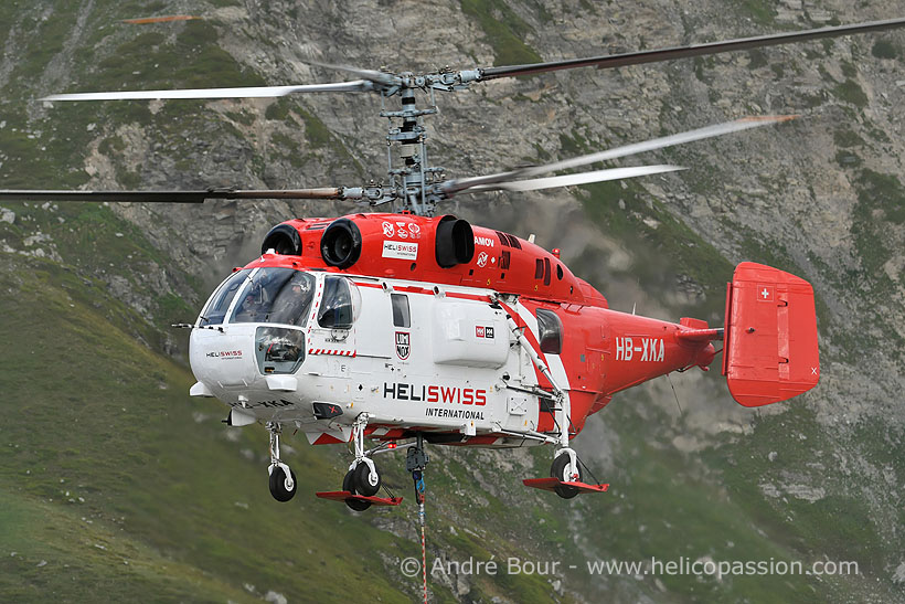 Heliswiss KA32 helicopter at work