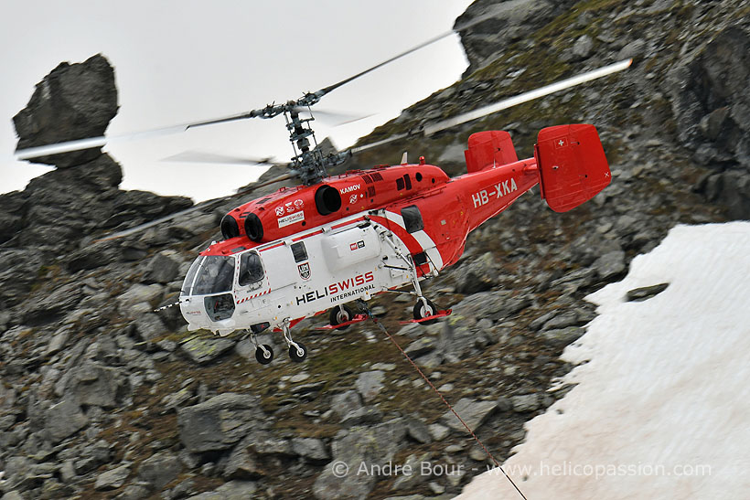 Heliswiss KA32 helicopter at work