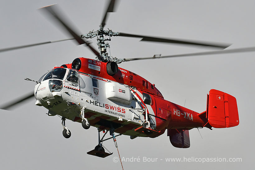 Heliswiss KA32 helicopter at work