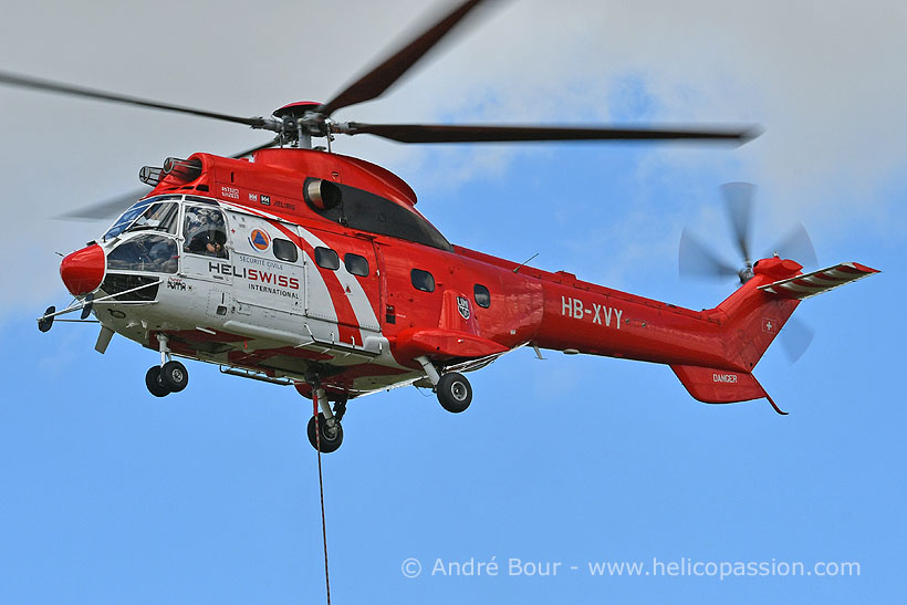 Heliswiss KA32 helicopter at work