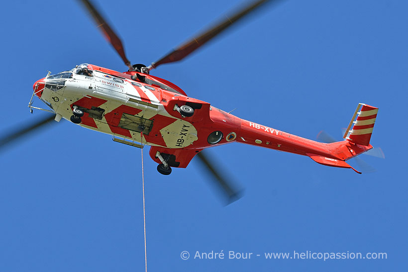 Heliswiss KA32 helicopter at work