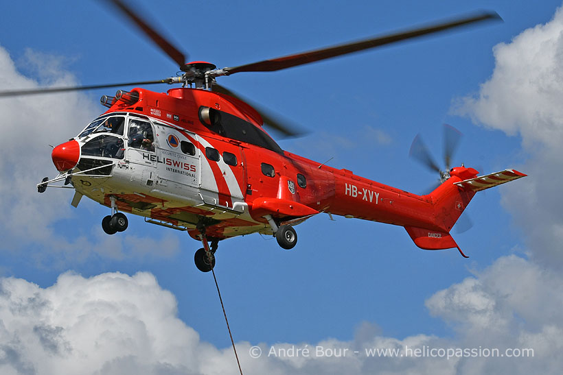 Heliswiss KA32 helicopter at work