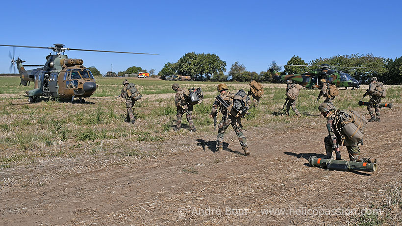 French Army NH90 & Spanish Army AS332 SuperPuma helicopters