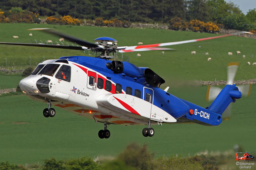 Bristow S92 helicopter, Aberdeen, UK