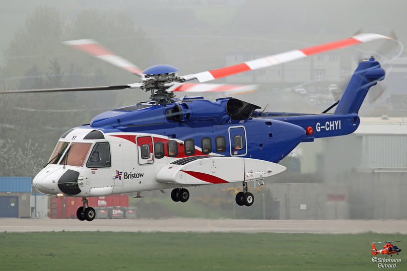 Bristow S92 helicopter, Aberdeen, UK