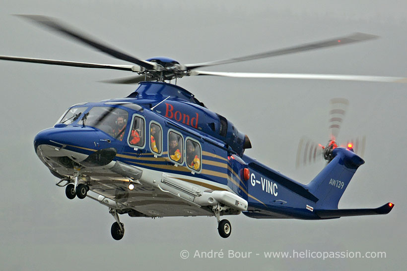 Bond AW139 helicopter, Norwich, UK