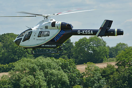 Hélicoptère de secours MD902 Explorer G-KSSA Kent Surrey Sussex Air Ambulance