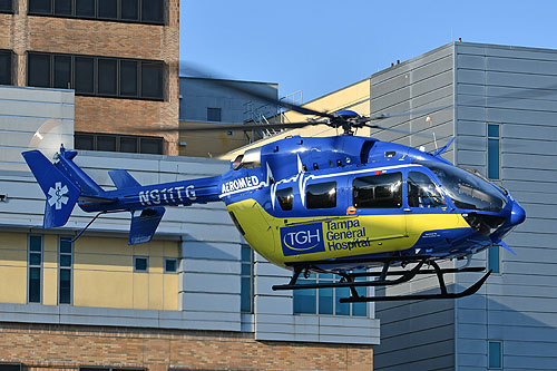 Hélicoptère EC145 N911TG Aeromed à Tampa General Hospital