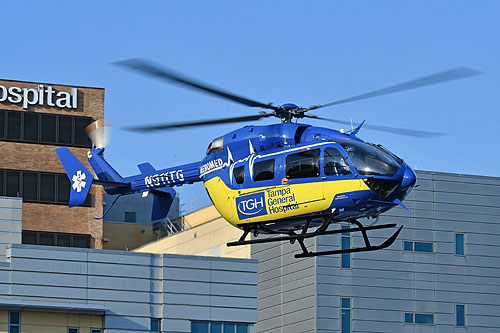 Hélicoptère Airbus EC145 N911TG Aeromed à Tampa General Hospital