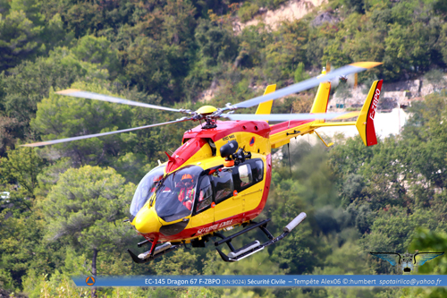 Hélicoptère EC145 F-ZBPO Dragon 67 de la Sécurité Civile