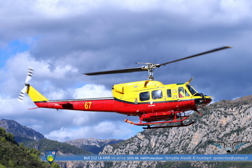 Hélicoptère Bell 212 LX-HRR du SDIS 06 HeliProtection