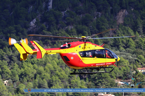 Hélicoptère EC145 F-ZBPW Dragon 74 de la Sécurité Civile