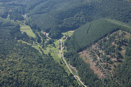 Plaine d'Alsace, vue du ciel