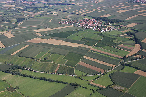 Plaine d'Alsace, vue du ciel