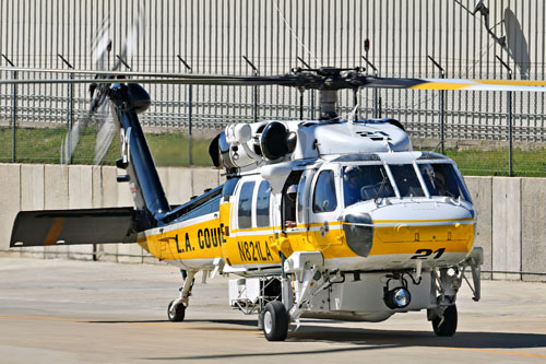 Hélicoptère S70 Firehawk du Los Angeles County Fire Department, à Whiteman Airport, Californie, USA